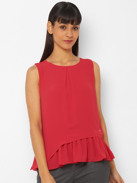 

Allen Solly Woman Red Gathered A-Line Top