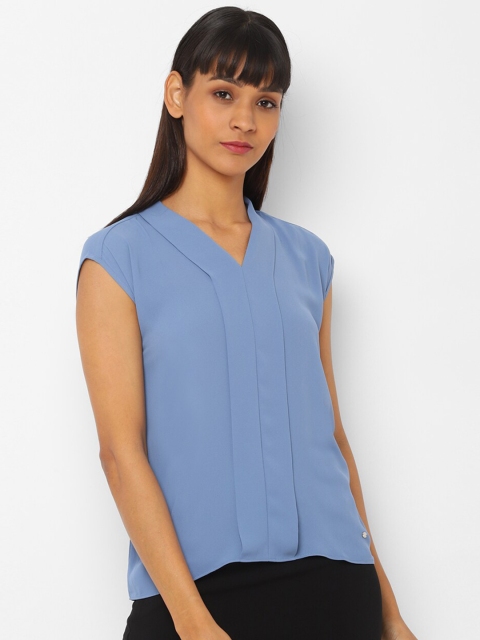 

Allen Solly Woman Blue Extended Sleeves Regular Top