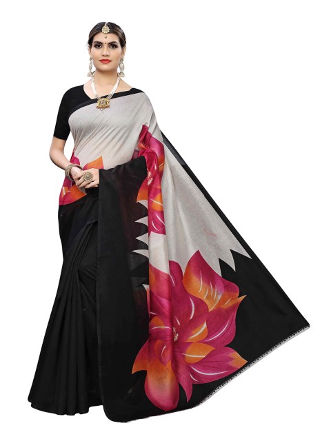 

MOKSHA DESIGNS Pink & Brown Floral Pure Silk Banarasi Saree