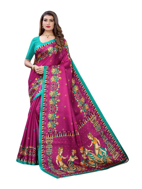 

MOKSHA DESIGNS Purple & Yellow Ethnic Motifs Pure Silk Kanjeevaram Saree