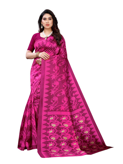 

MOKSHA DESIGNS Pink & Cream-Coloured Ethnic Motifs Pure Silk Banarasi Saree