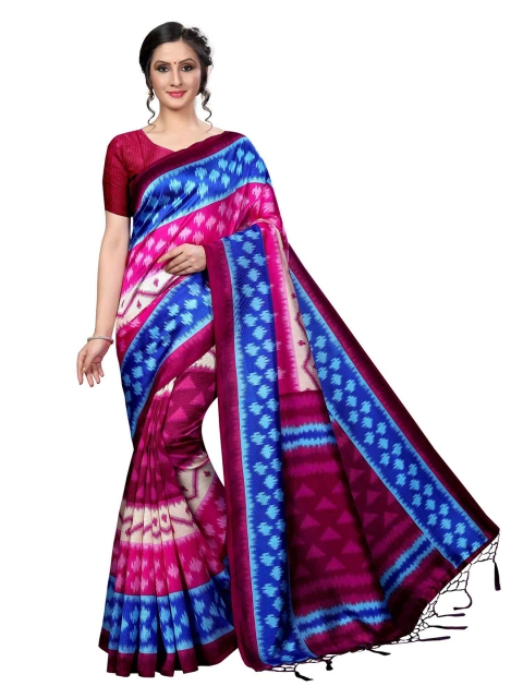 

MOKSHA DESIGNS Blue & Pink Pure Silk Handloom Banarasi Saree