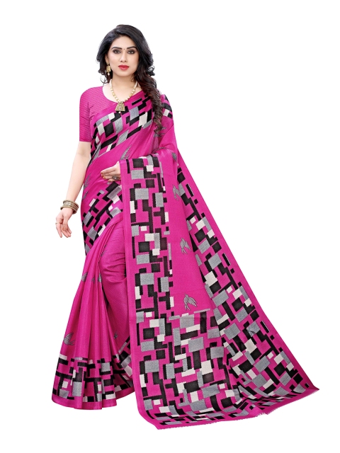 

MOKSHA DESIGNS Pink & Grey Ethnic Motifs Pure Silk Handloom Kanjeevaram Saree