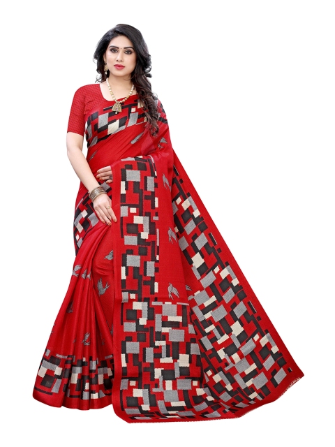 

MOKSHA DESIGNS Red & Black Pure Silk Kanjeevaram Handloom Saree