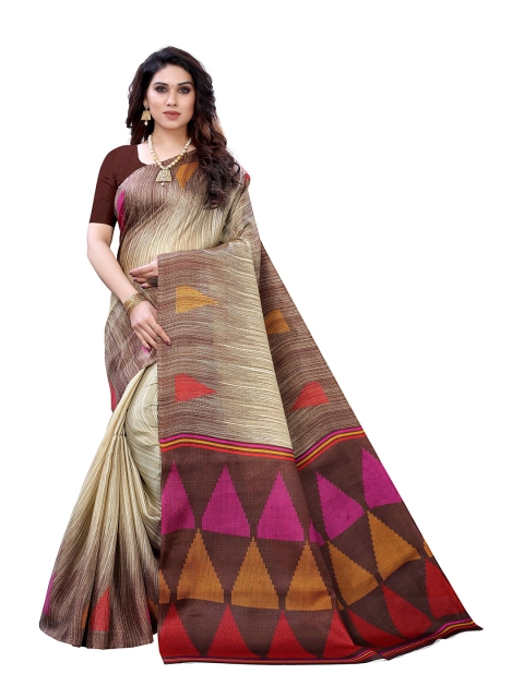 

MOKSHA DESIGNS Beige & Yellow Woven Design Pure Silk Kanjeevaram Saree