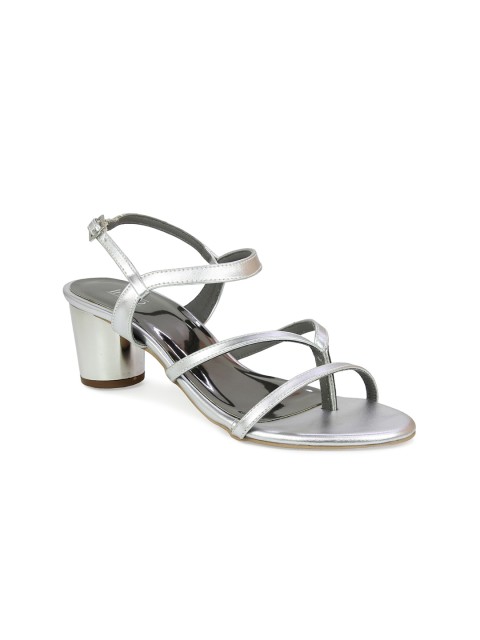 

Inc 5 Silver-Toned Block Sandals with Buckles