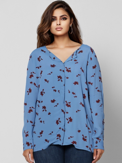 

Vero Moda Women Blue Floral Regular Top