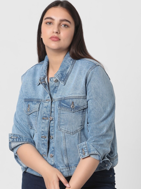 

Vero Moda Women Blue Crop Denim Jacket