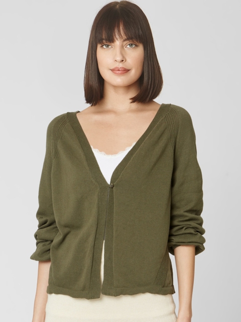 

Vero Moda Women Olive Green Cardigan