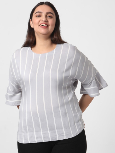 

Vero Moda Grey Striped Regular Top