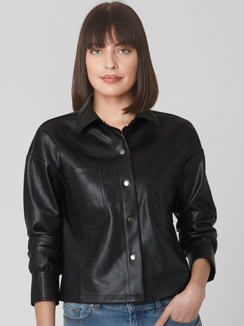 

Vero Moda Women Black Crop Biker Jacket