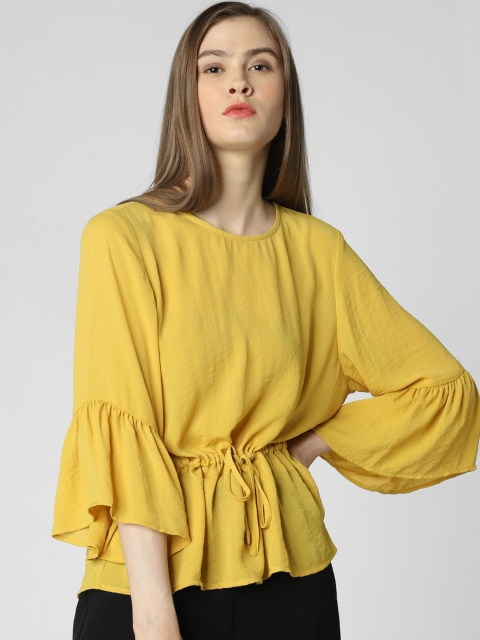 

Vero Moda Yellow Cinched Waist Top