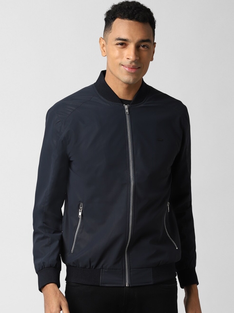 

Peter England Casuals Men Navy Blue Solid Bomber Jacket