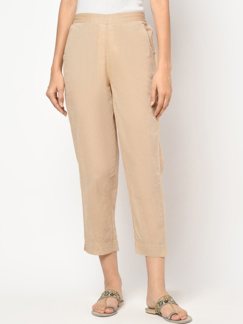 

Fabindia Women Beige Trousers