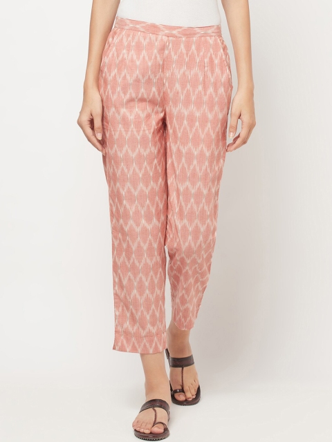 

Fabindia Women Pink Printed Trousers