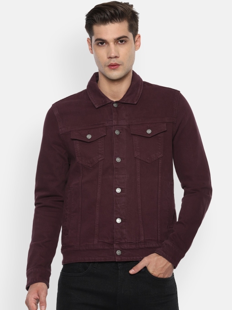 

Louis Philippe Jeans Men Maroon Denim Jacket