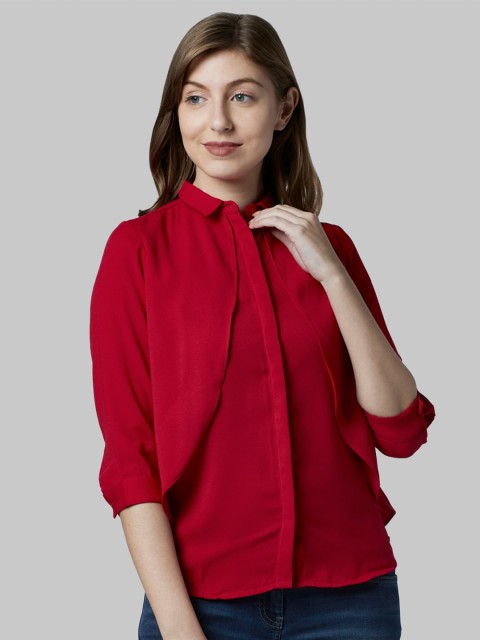 

Park Avenue Woman Red Shirt Style Top