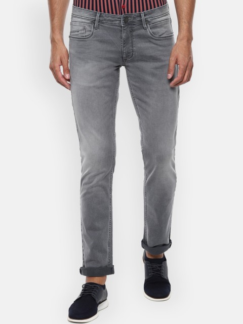 

Louis Philippe Jeans Men Grey Slim Fit Mildly Distressed Heavy Fade Jeans