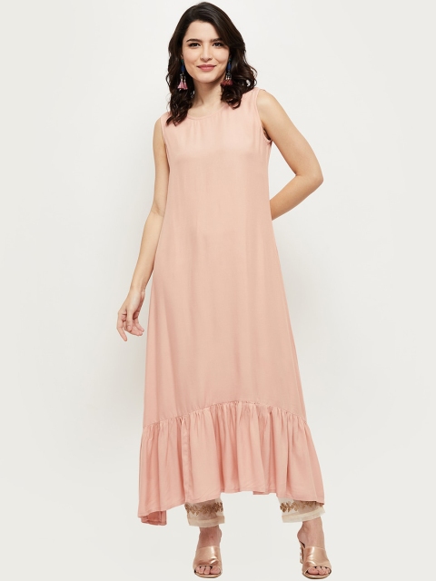 

max Women Pink Embellished Flared Sleeves Anarkali Kurta