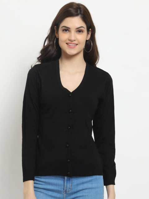 

HALTON HILLS Women Black Long Sleeves Cardigan