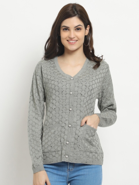 

HALTON HILLS Women Grey Long Sleeves Cardigan
