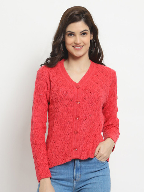 

HALTON HILLS Women Red Cardigan