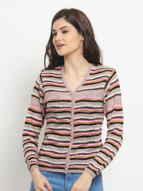 

HALTON HILLS Women Multicoloured Striped Cardigan, Multi