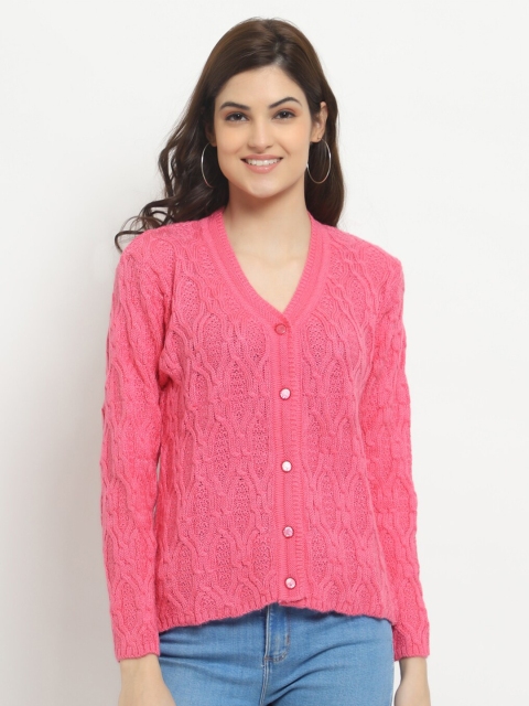 

HALTON HILLS Women Pink Self Design Cardigan
