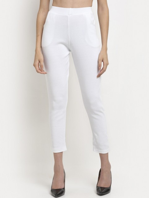 

TAG 7 Women White Ethnic Woolen Legging Pants