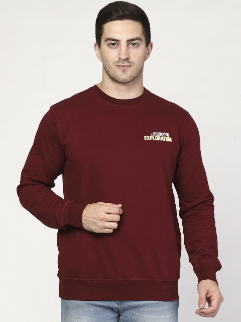 

STROP Men Burgundy Printed Sweatshirt