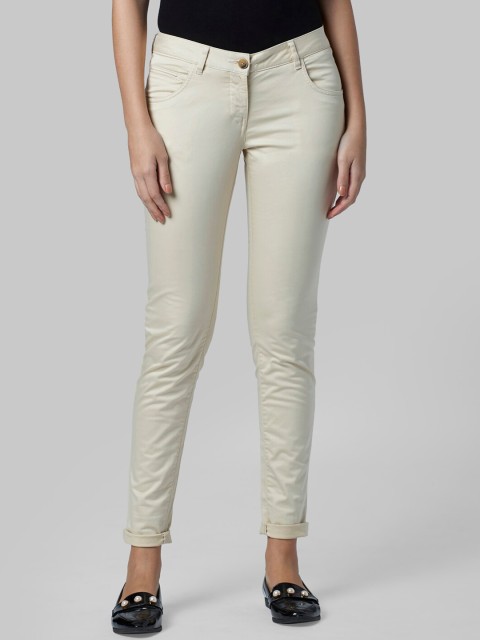 

Park Avenue Woman Women Beige Tapered Fit Trousers