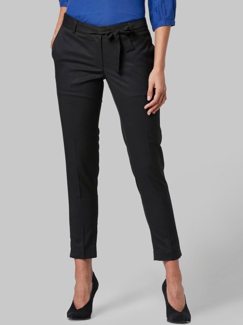 

Park Avenue Woman Women Black Tapered Fit Peg Trousers