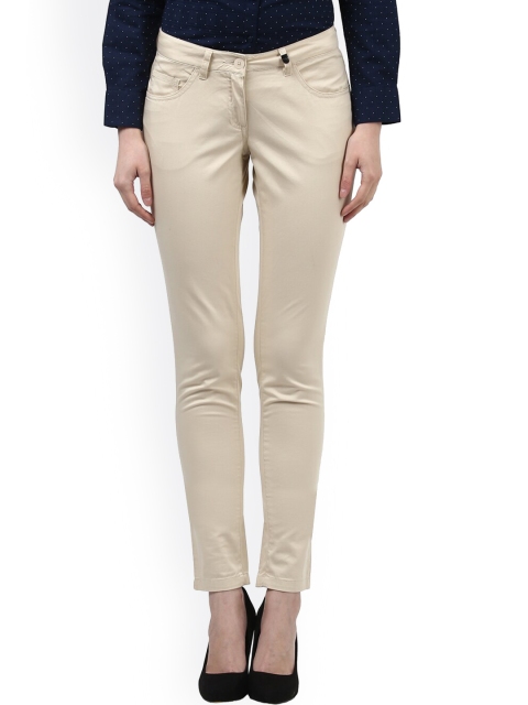 

Park Avenue Woman Brown Tapered Fit Formal Trousers