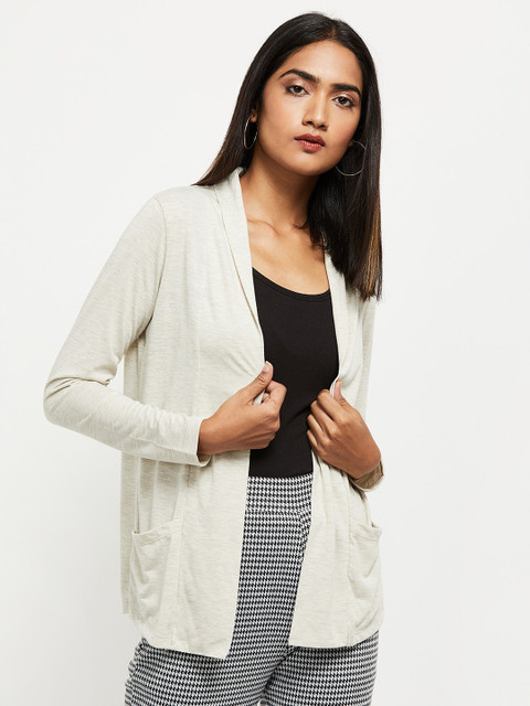 

max Women Cream-Coloured Shrug
