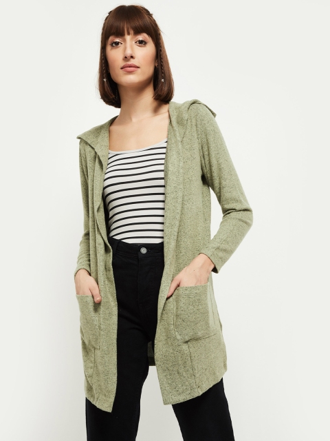 

max Women Green Longline Shrug