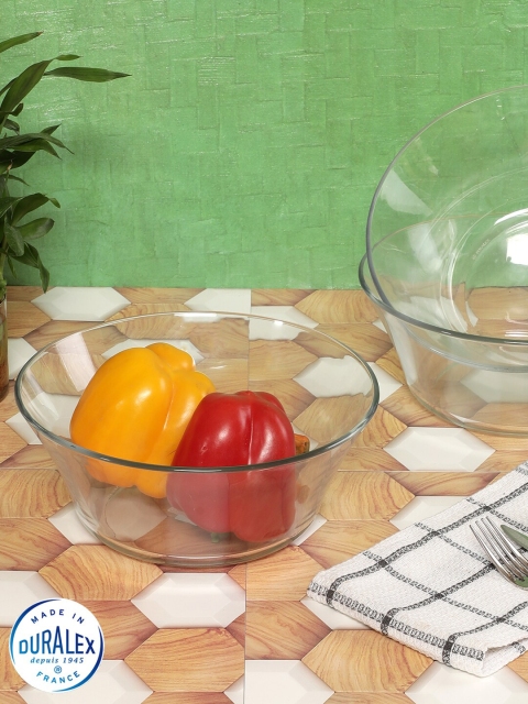 

DURALEX Transparent 3 Pieces Glass Glossy Bowls