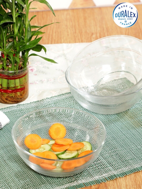 

DURALEX Transparent 3 Pieces Glass Glossy Bowls
