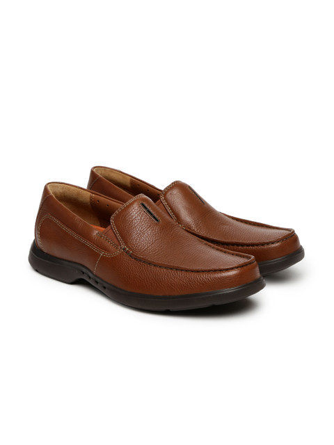 

Clarks Men Brown Leather Slip-On Sneakers