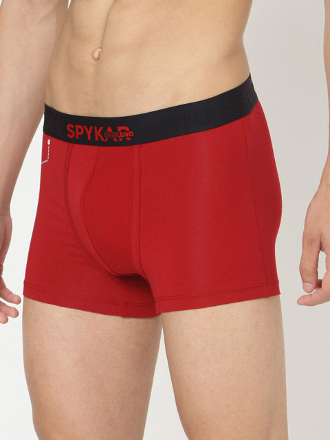 

UnderJeans by Spykar Men Maroon Solid Trunks UJMTRRPTS008