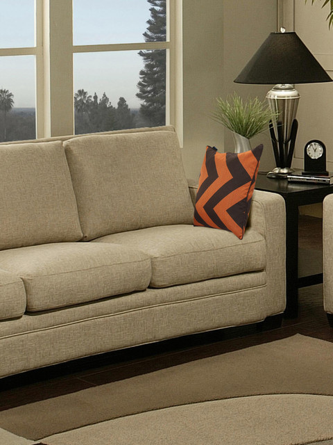 

S9home by Seasons Brown & Orange Single Patterned 20" x 20" Square Cushion Cover