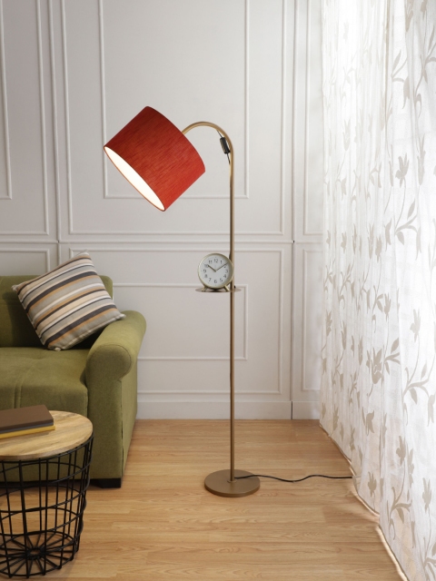 

SANDED EDGE Black & Red Solid Contemporary Floor Lamp with Shade