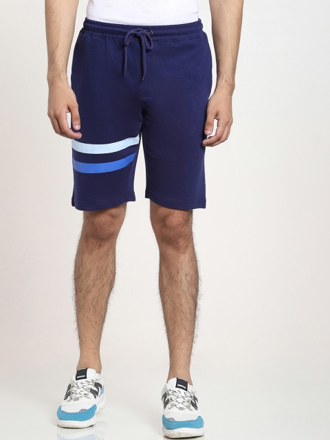 

Bewakoof Men Blue Striped Regular Shorts