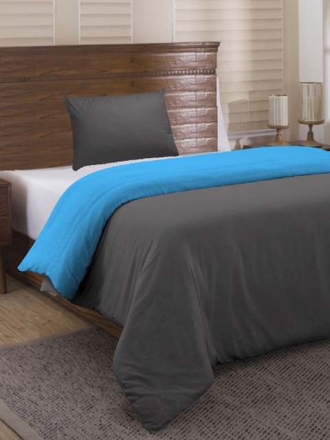 

Divine Casa Blue & Grey Solid Micro Polyester Single Duvet Cover