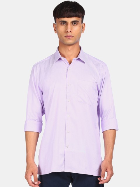 

AD By Arvind Men Purple Opaque Pure Cotton Casual Shirt