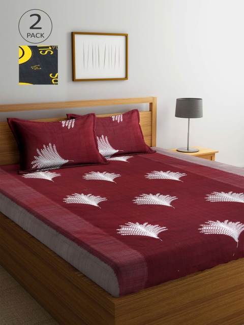 

Arrabi Multicoloured Floral 300 TC 2 King Bedsheet with 4 Pillow Covers, Multi