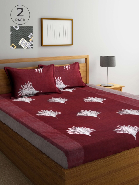 

Arrabi Multicoloured Floral 300 TC 2 King Bedsheet with 4 Pillow Covers, Multi