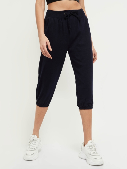 

max Women Navy Blue Capris