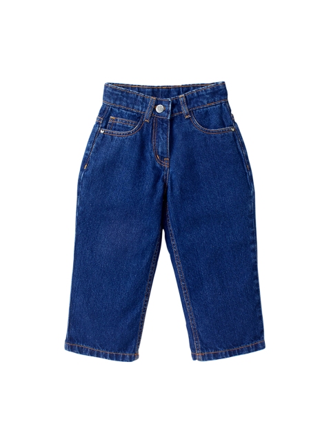 

Ed-a-Mamma Girls Blue Washed Pure Cotton Stretchable Sustainable Jeans