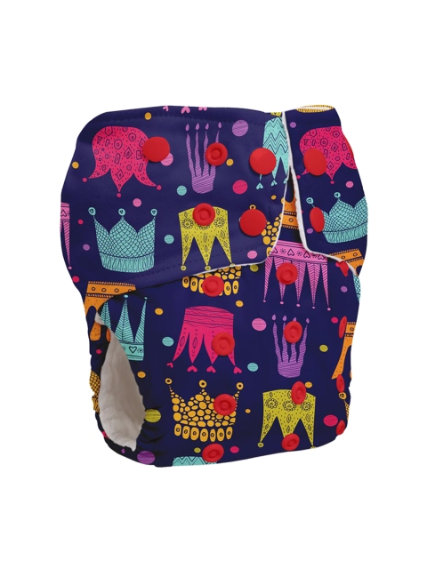 

SuperBottoms Infants Kids Pack Of 2 Printed Reusable Diapers, Blue