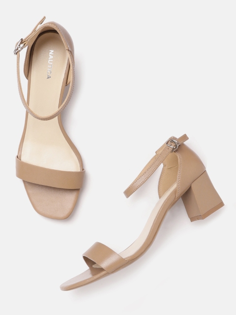 

Nautica Beige Solid Leather Block Heels